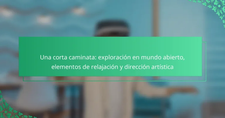 Una corta caminata: exploración en mundo abierto, elementos de relajación y dirección artística